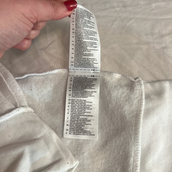 Adidas White Sweatshirt with Black Stripes in Size Large - Picture 6 of 10